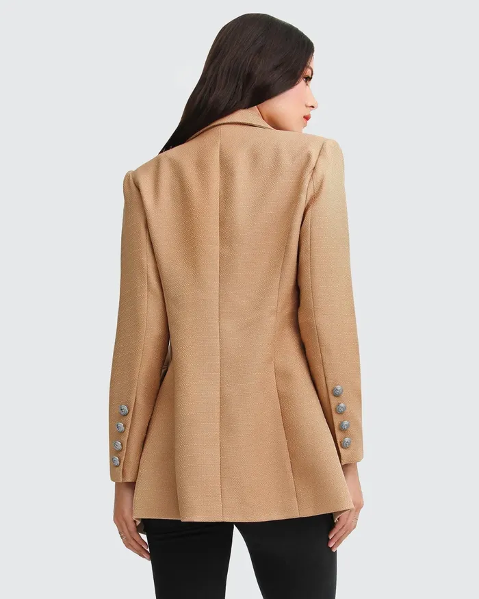 Coats and Jackets Women Belle and Bloom Princess Polina Textured Weave Blazer 8211 Camel