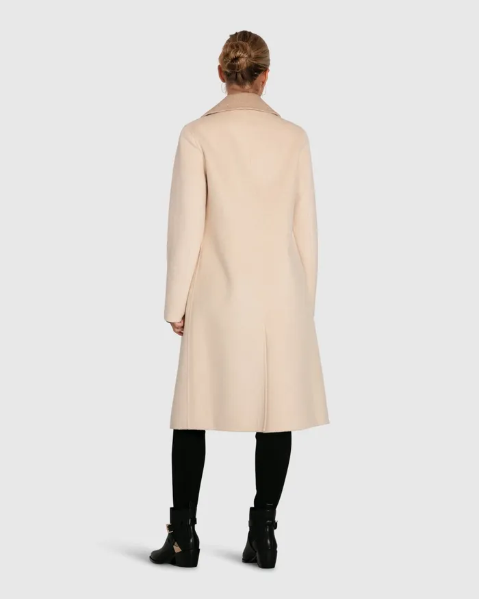 Coats and Jackets Women Lexington TwoTone Wool Blend Coat 8211 Beige Belle and Bloom