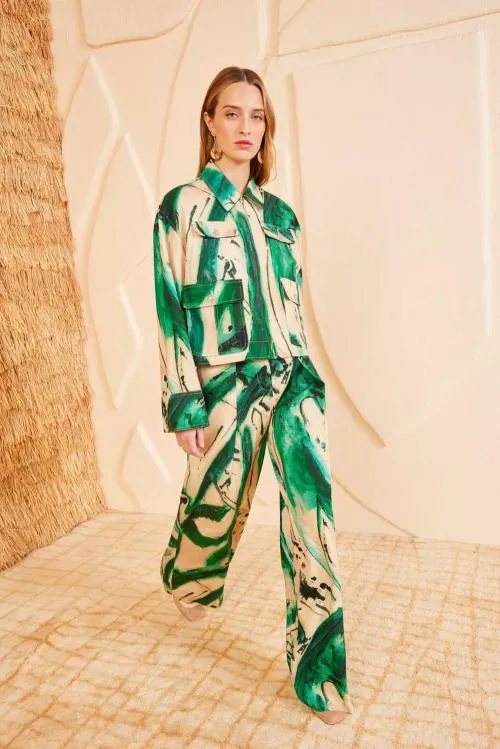 Coats And Jackets Women Ulla Johnson Painter Jacket Portrait In Green