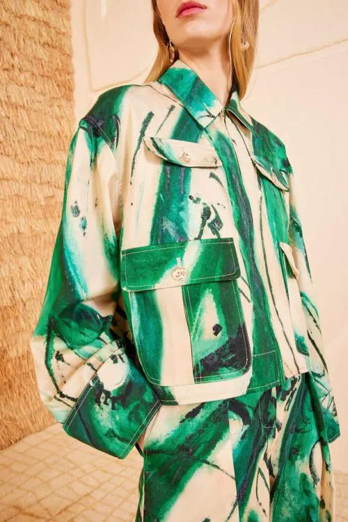 Coats And Jackets Women Ulla Johnson Painter Jacket Portrait In Green Coats And Jackets Women Ulla Johnson Painter Jacket Portrait In Green