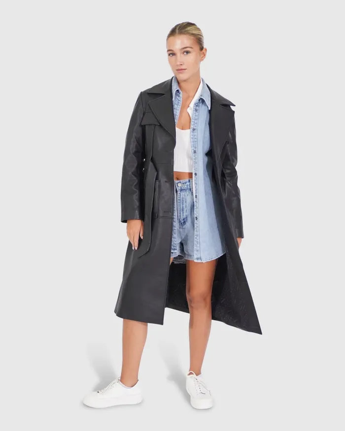 Coats Women Belle and Bloom Unstoppable Leather Trench 8211 Black