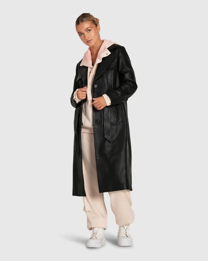 Coats Women Belle and Bloom Unstoppable Leather Trench 8211 Black