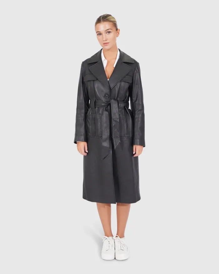 Coats Women Belle and Bloom Unstoppable Leather Trench 8211 Black