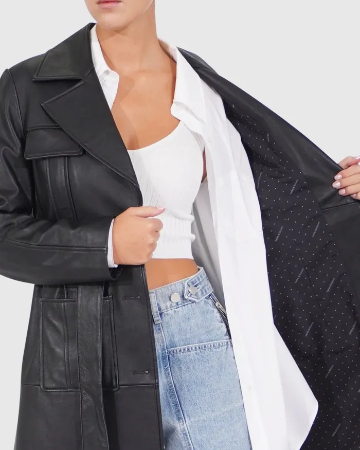 Coats Women Belle and Bloom Unstoppable Leather Trench 8211 Black