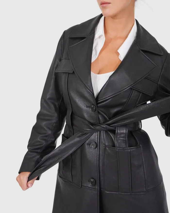 Coats Women Belle and Bloom Unstoppable Leather Trench 8211 Black