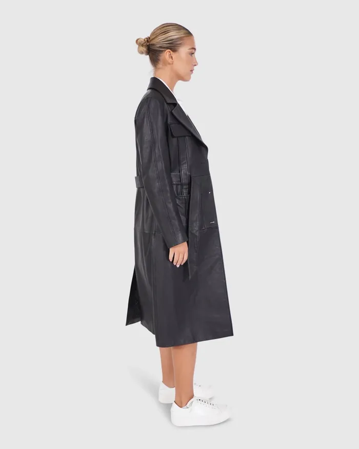 Coats Women Belle and Bloom Unstoppable Leather Trench 8211 Black