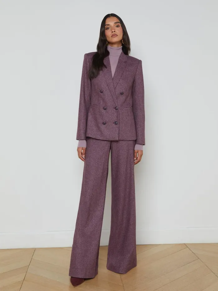 Colin Wool Blazer Deep Plum Multi Chevron Women L039Agence Blazers and Jackets Colin Wool Blazer Deep Plum Multi Chevron Women L039Agence Blazers and Jackets