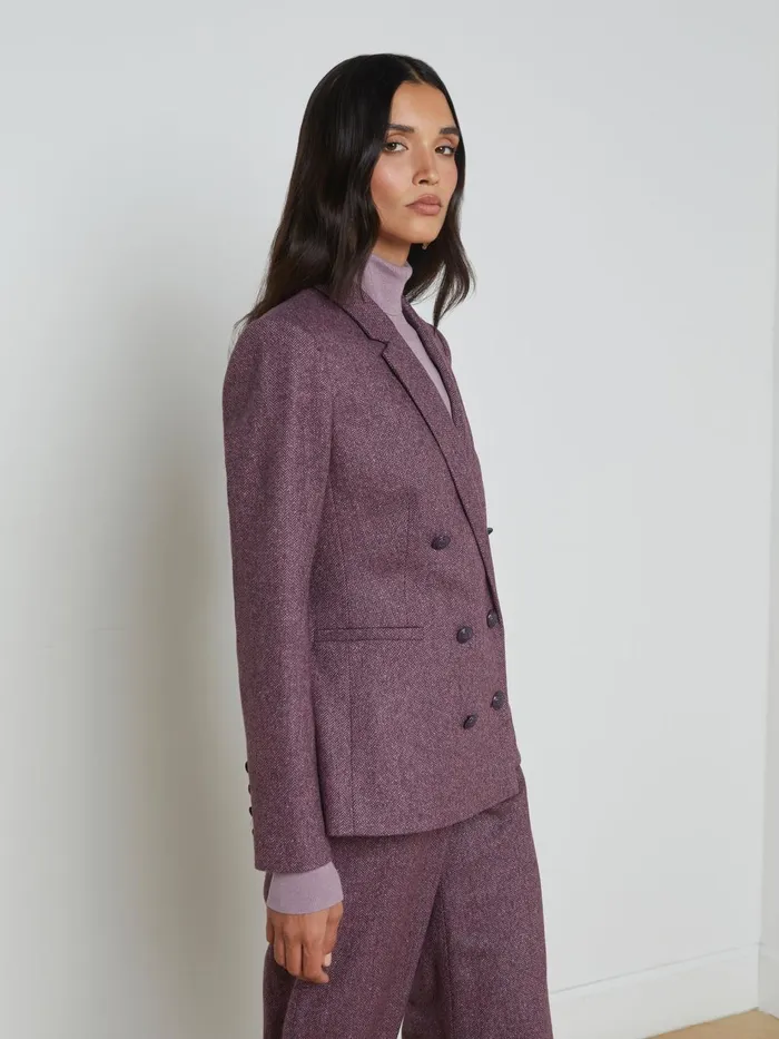 Colin Wool Blazer Deep Plum Multi Chevron Women L039Agence Blazers and Jackets Colin Wool Blazer Deep Plum Multi Chevron Women L039Agence Blazers and Jackets