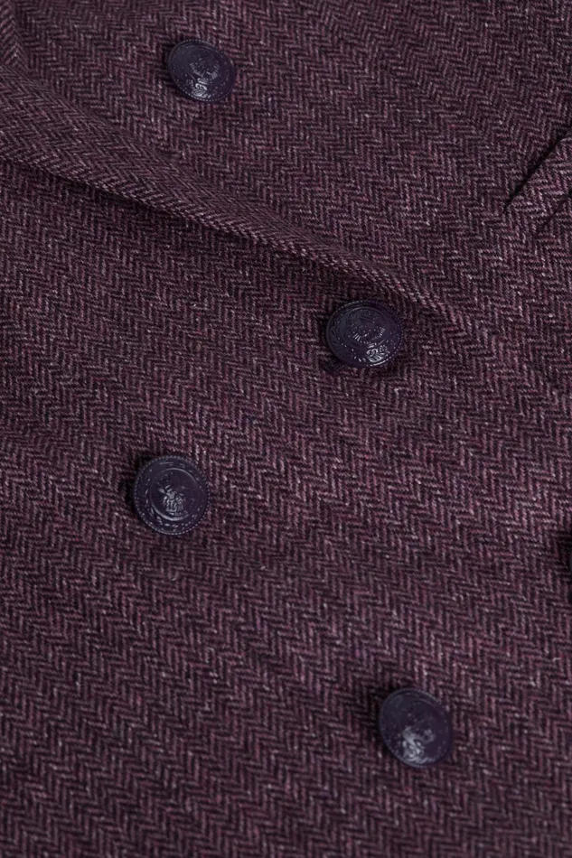 Colin Wool Blazer Deep Plum Multi Chevron Women L039Agence Blazers and Jackets Colin Wool Blazer Deep Plum Multi Chevron Women L039Agence Blazers and Jackets