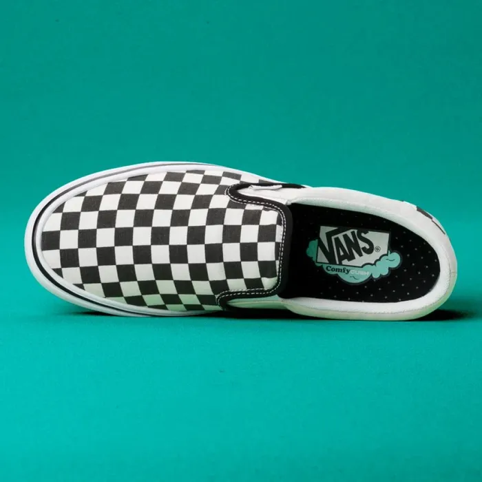 ComfyCush Checkerboard SlipOn BlackOff White Classics Shoes Vans Men ComfyCush Checkerboard SlipOn BlackOff White Classics Shoes Vans Men