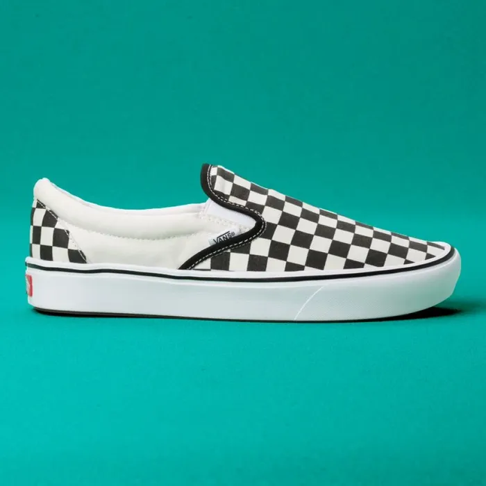 ComfyCush Checkerboard SlipOn BlackOff White Classics Shoes Vans Men ComfyCush Checkerboard SlipOn BlackOff White Classics Shoes Vans Men