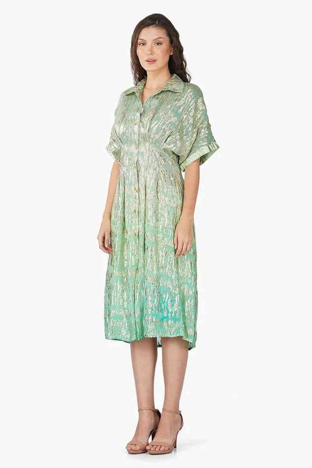 Cora Green Ombray Shirt Dress Cora Green Ombray Shirt Dress