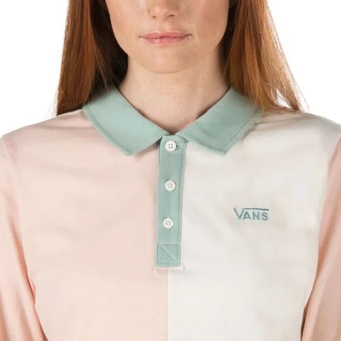 Core Skate Long Sleeve Crop Polo Shirt Peachy Keen Tops Vans Women Core Skate Long Sleeve Crop Polo Shirt Peachy Keen Tops Vans Women