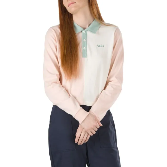 Core Skate Long Sleeve Crop Polo Shirt Peachy Keen Tops Vans Women Core Skate Long Sleeve Crop Polo Shirt Peachy Keen Tops Vans Women