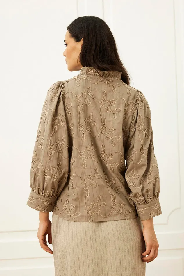 CORI BLOUSE 16058 804 Mocca 804 Women IN FRONT BLOUSES SHIRTS
