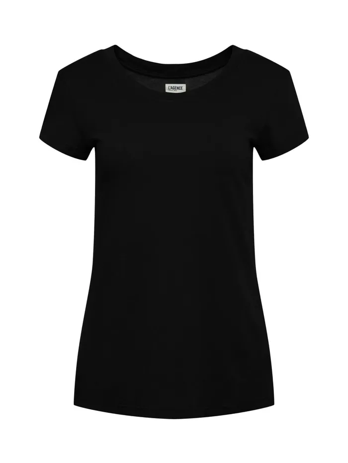 Cory Cotton Scoopneck Tee Black Women L039Agence Tees Cory Cotton Scoopneck Tee Black Women L039Agence Tees