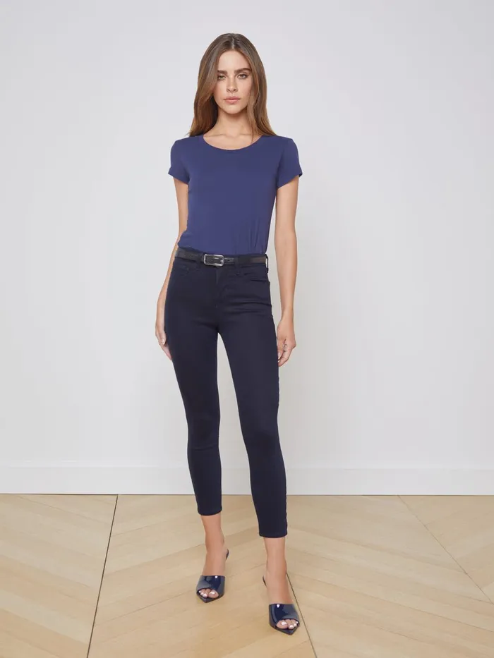 Cory Cotton Scoopneck Tee Navy Women L039Agence Tees Cory Cotton Scoopneck Tee Navy Women L039Agence Tees