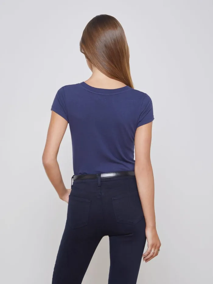 Cory Cotton Scoopneck Tee Navy Women L039Agence Tees Cory Cotton Scoopneck Tee Navy Women L039Agence Tees