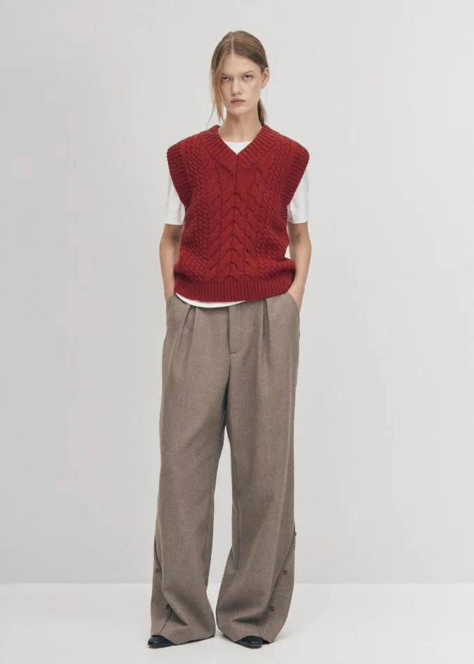 Cosy Red Tricot Vest Women ALOHAS Blazers Vests