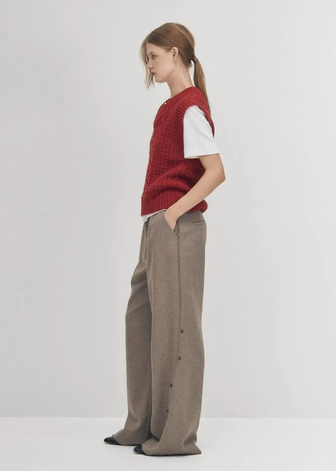 Cosy Red Tricot Vest Women ALOHAS Blazers Vests