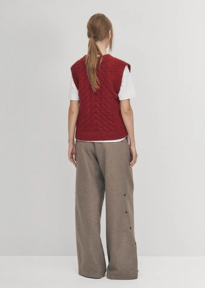 Cosy Red Tricot Vest Women ALOHAS Blazers Vests