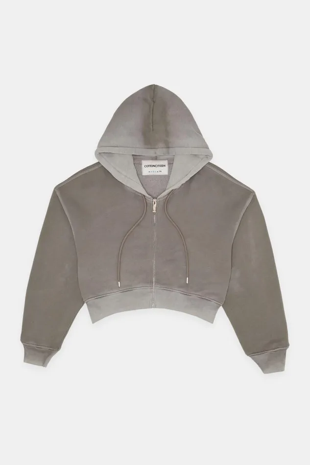 COTTON CITIZEN Boston Crop Hoodie Vintage Cement Women Sweatshirts COTTON CITIZEN Boston Crop Hoodie Vintage Cement Women Sweatshirts