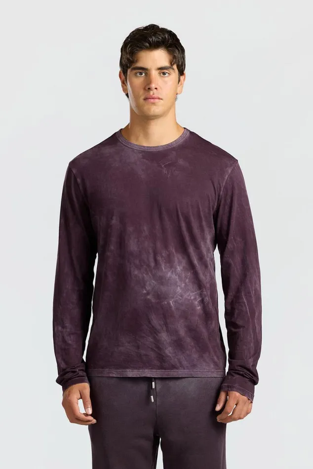 COTTON CITIZEN Classic Crew Long Sleeve Shirt Vintage Eggplant Men Shirts