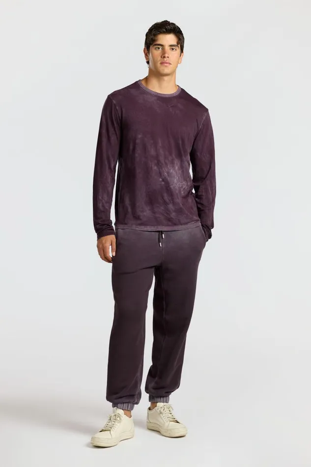 COTTON CITIZEN Classic Crew Long Sleeve Shirt Vintage Eggplant Men Shirts COTTON CITIZEN Classic Crew Long Sleeve Shirt Vintage Eggplant Men Shirts