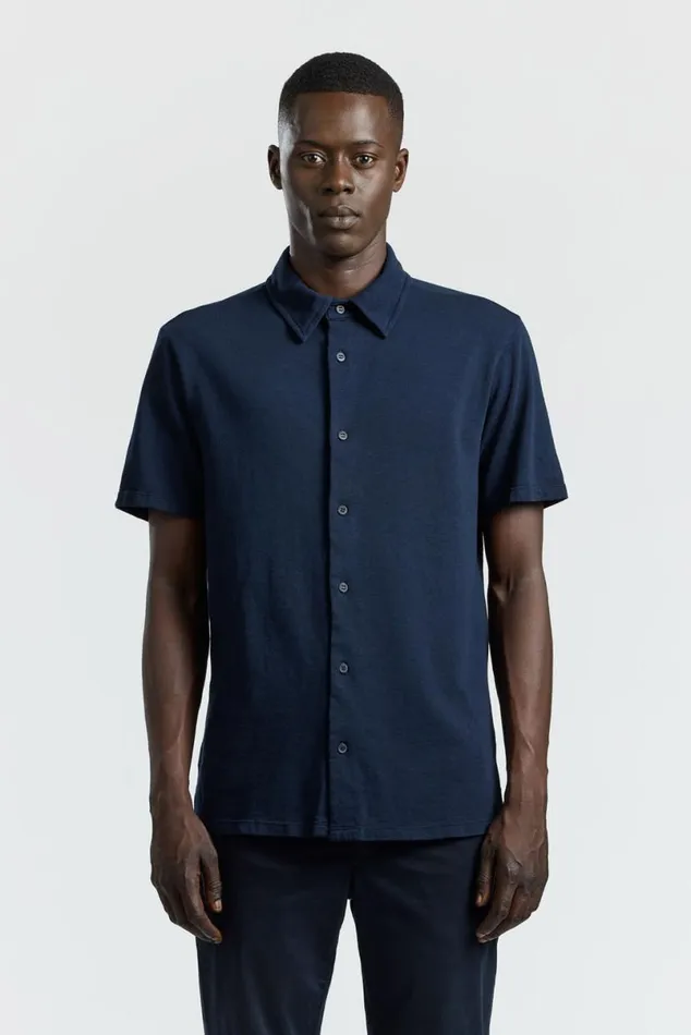 COTTON CITIZEN Presley Short Sleeve Buttondown Super Navy Men Shirts