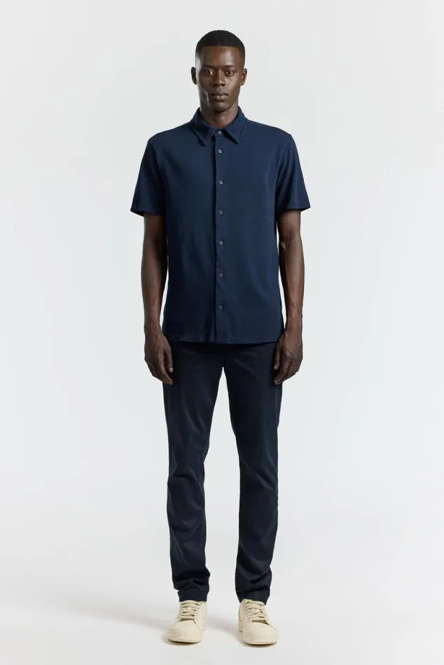 COTTON CITIZEN Presley Short Sleeve Buttondown Super Navy Men Shirts COTTON CITIZEN Presley Short Sleeve Buttondown Super Navy Men Shirts