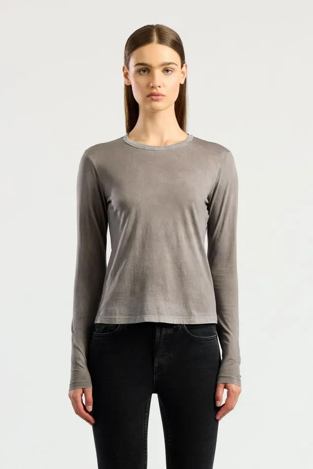COTTON CITIZEN Standard Long Sleeve Shirt Vintage Cement Women Shirts