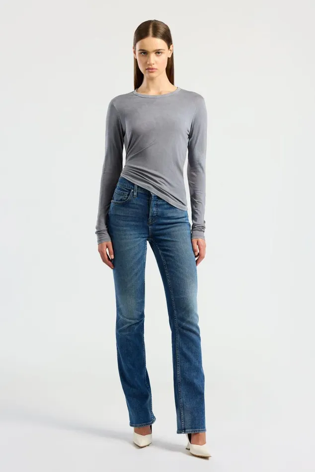 COTTON CITIZEN Standard Long Sleeve Shirt Vintage Natural Blue Women Shirts COTTON CITIZEN Standard Long Sleeve Shirt Vintage Natural Blue Women Shirts