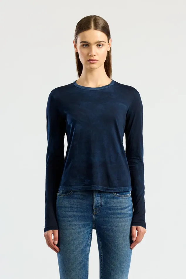 COTTON CITIZEN Standard Long Sleeve Shirt Vintage Navy Women Shirts