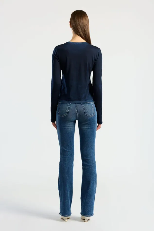 COTTON CITIZEN Standard Long Sleeve Shirt Vintage Navy Women Shirts COTTON CITIZEN Standard Long Sleeve Shirt Vintage Navy Women Shirts