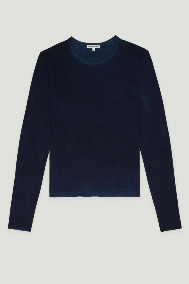 COTTON CITIZEN Standard Long Sleeve Shirt Vintage Navy Women Shirts COTTON CITIZEN Standard Long Sleeve Shirt Vintage Navy Women Shirts