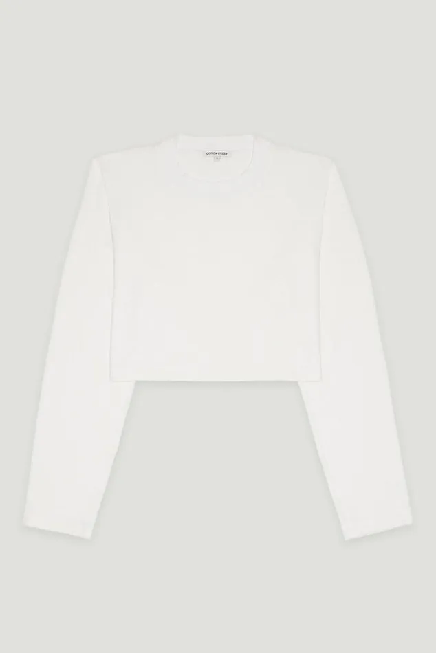 COTTON CITIZEN Tokyo Crop Shirt White Women Shirts COTTON CITIZEN Tokyo Crop Shirt White Women Shirts
