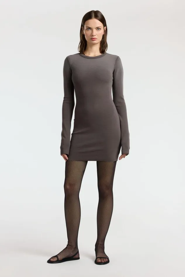 COTTON CITIZEN Verona Crewneck Mini Dress Stone Cast Women Dresses Skirts COTTON CITIZEN Verona Crewneck Mini Dress Stone Cast Women Dresses Skirts