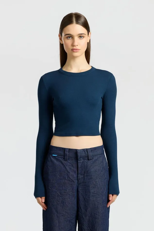 COTTON CITIZEN Verona Crop Shirt Harbor Women Shirts