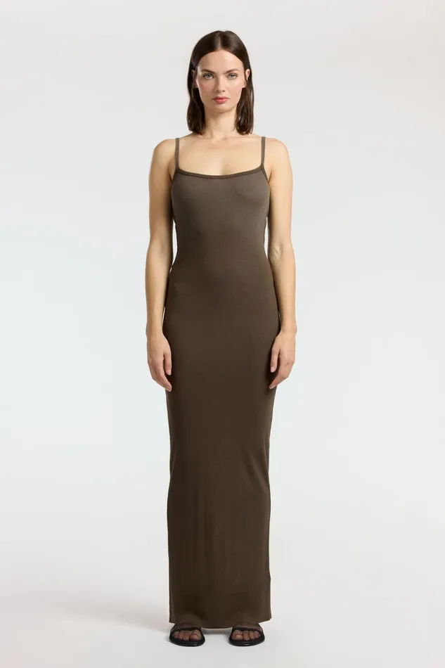 COTTON CITIZEN Verona Spaghetti Maxi Dress Fossil Cast Women Dresses Skirts