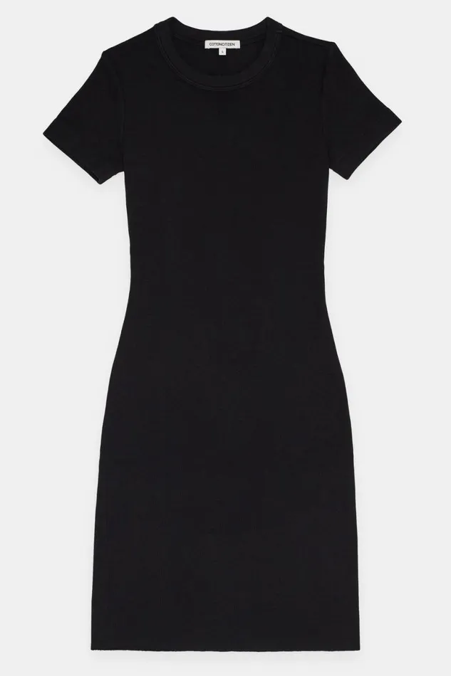 COTTON CITIZEN Verona Tee Mini Dress Jet Black Women Dresses Skirts COTTON CITIZEN Verona Tee Mini Dress Jet Black Women Dresses Skirts