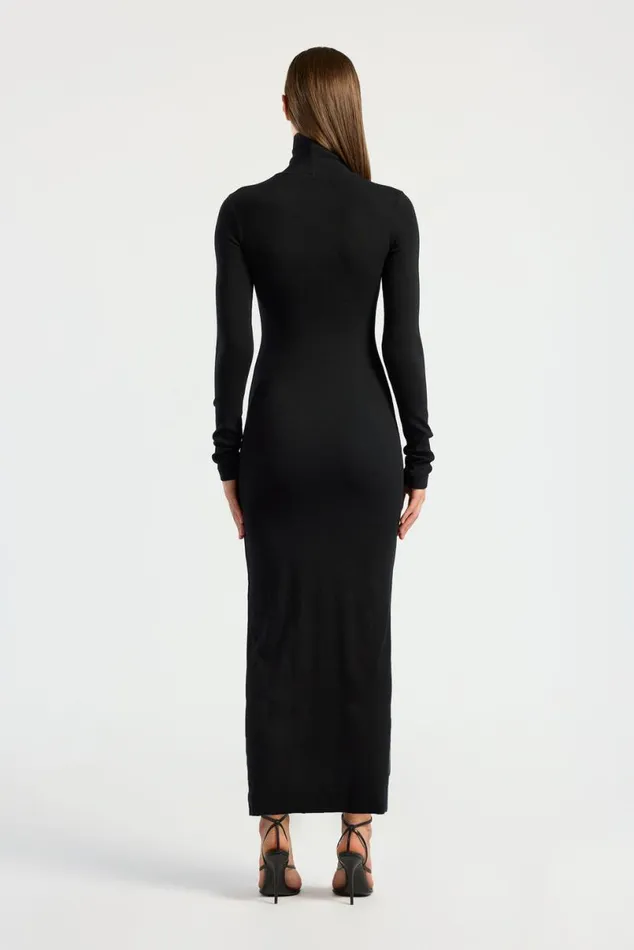 COTTON CITIZEN Verona Turtleneck Maxi Dress Jet Black Women Dresses Skirts COTTON CITIZEN Verona Turtleneck Maxi Dress Jet Black Women Dresses Skirts