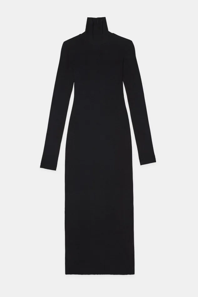 COTTON CITIZEN Verona Turtleneck Maxi Dress Jet Black Women Dresses Skirts COTTON CITIZEN Verona Turtleneck Maxi Dress Jet Black Women Dresses Skirts