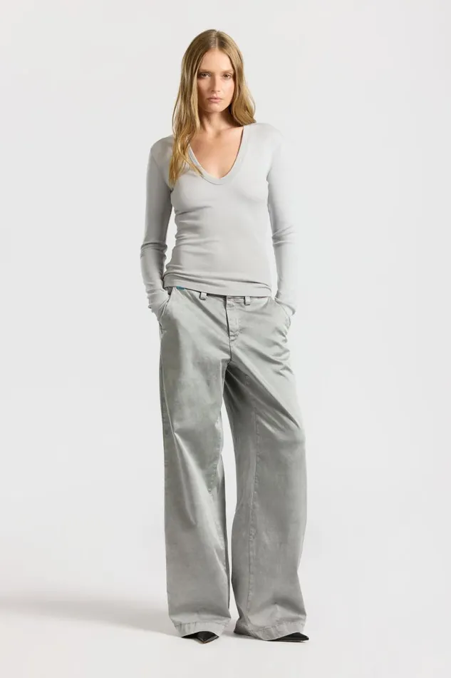 COTTON CITIZEN Verona UNeck Shirt Silver Cast Women Shirts COTTON CITIZEN Verona UNeck Shirt Silver Cast Women Shirts
