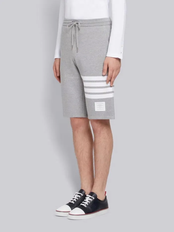 Cotton Loopback Engineered 4bar Sweat Shorts Light Grey Men Thom Browne Sweats