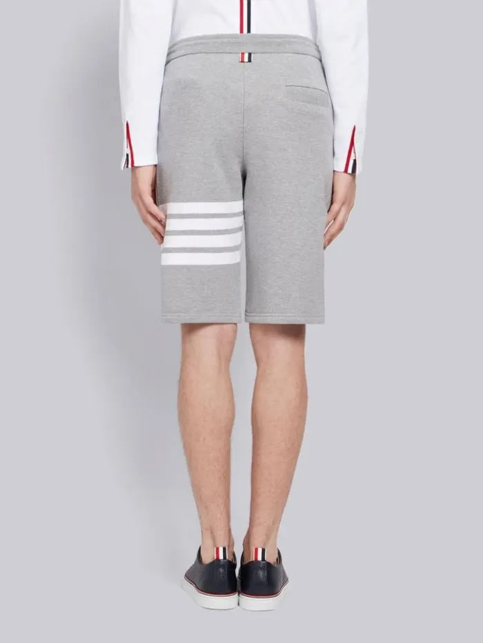 Cotton Loopback Engineered 4bar Sweat Shorts Light Grey Men Thom Browne Sweats