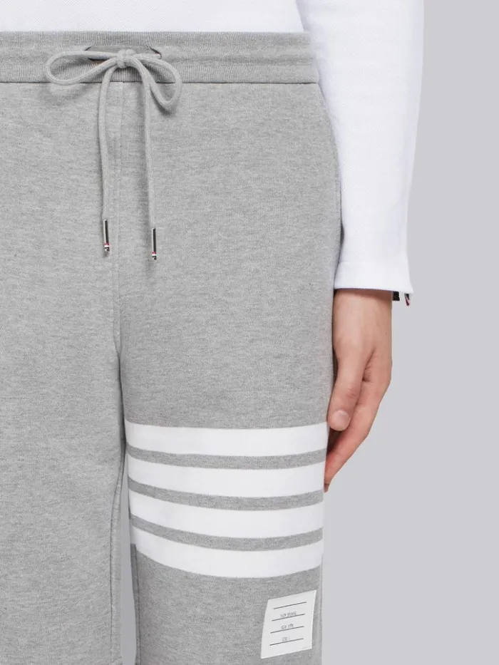 Cotton Loopback Engineered 4bar Sweat Shorts Light Grey Men Thom Browne Sweats