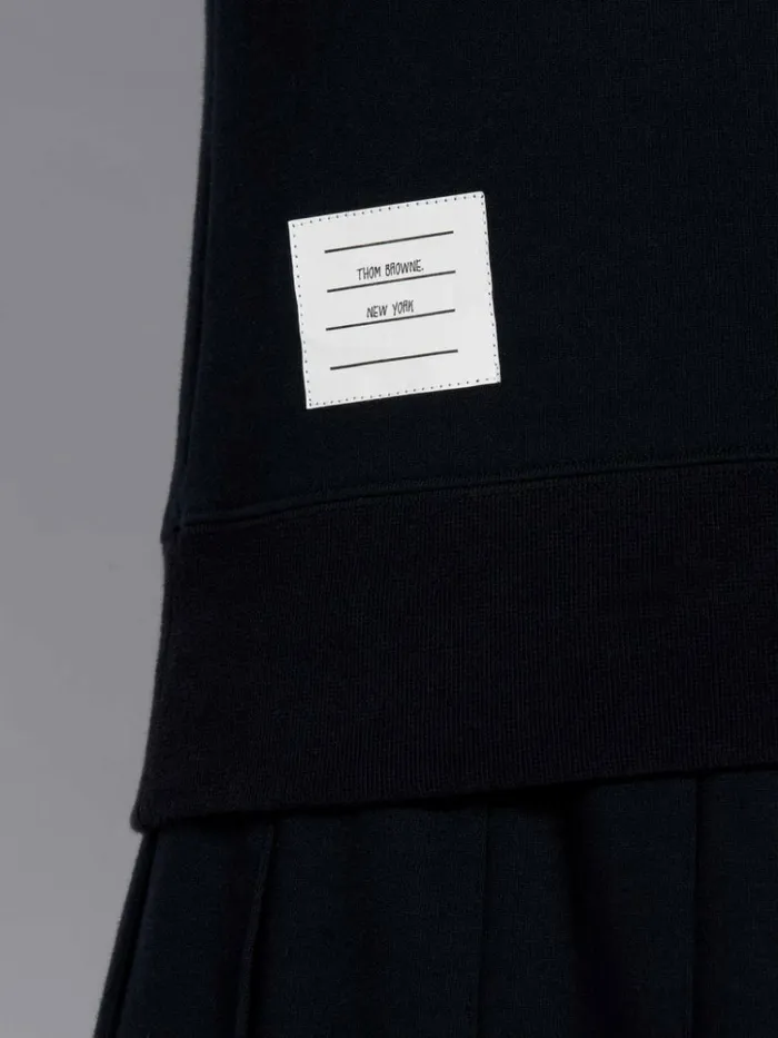 Cotton Loopback Shortsleeved Sweatshirt Top Navy Women Thom Browne Sweats