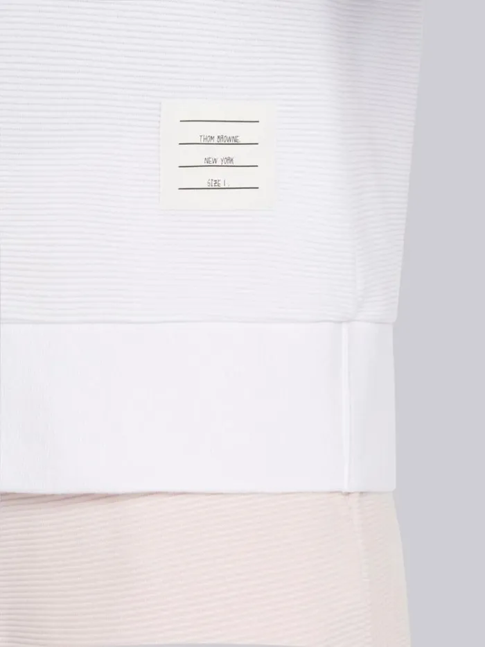 Cotton Ottoman Rib 4bar Saddle Short Sleeve Sweatshirt Light Pink Men Thom Browne Tshirts and Polos