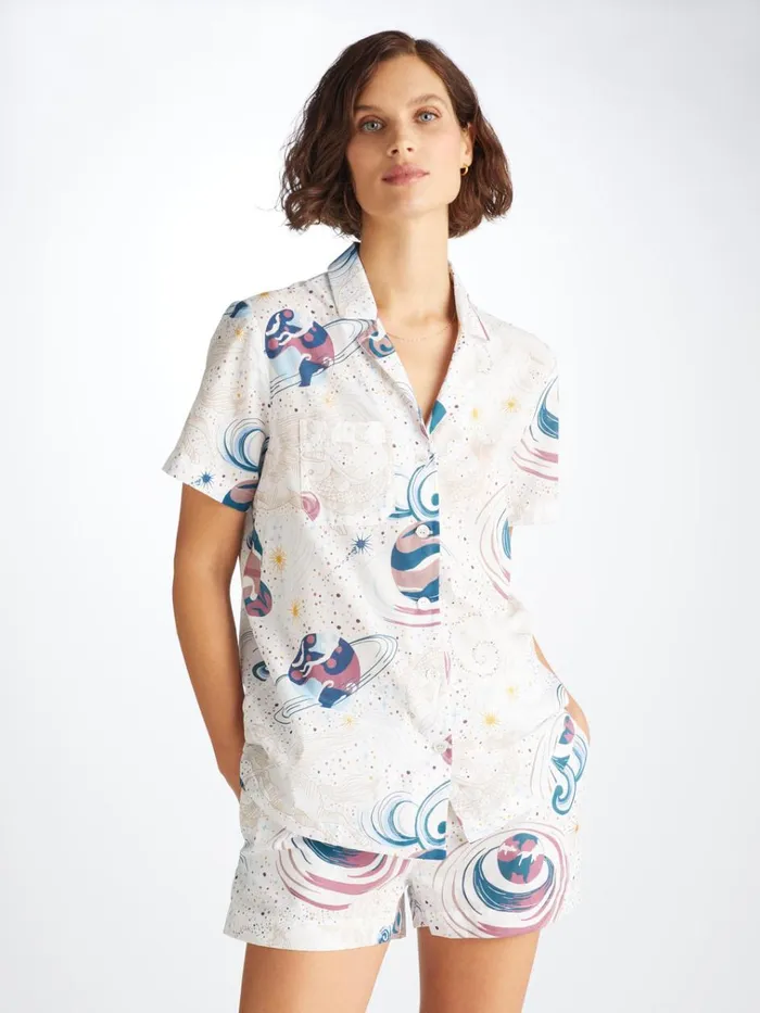 Cotton Pajamas Women Derek Rose Short Pajamas Ledbury 76 Cotton Batiste White Cotton Pajamas Women Derek Rose Short Pajamas Ledbury 76 Cotton Batiste White