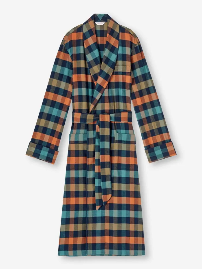 Cotton Robes Men Derek Rose Robe Kelburn 40 Brushed Cotton Multi
